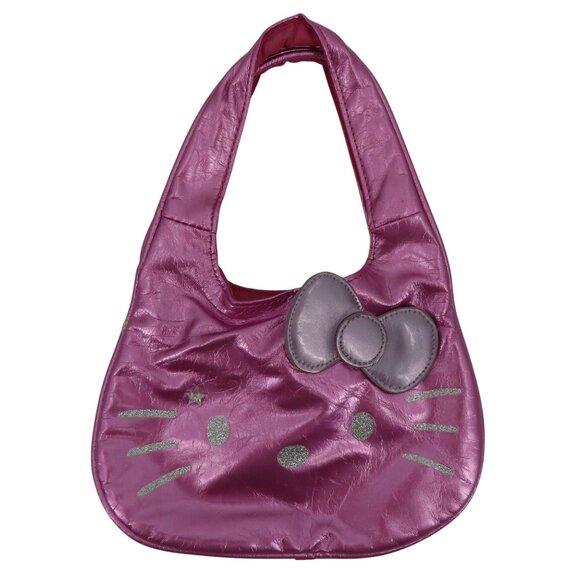 Sanrio Hello Kitty 2011 Pink Silver Metallic Glittered Girls Shoulder Bag Purse - Picture 12 of 13